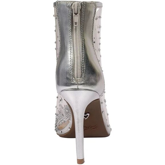 DESIGNER THALIA SODI'S RUBII RHINESTONES TRANSLUCENT POINTED TOE BOOTIES 8.5 M - Picture 7 of 16